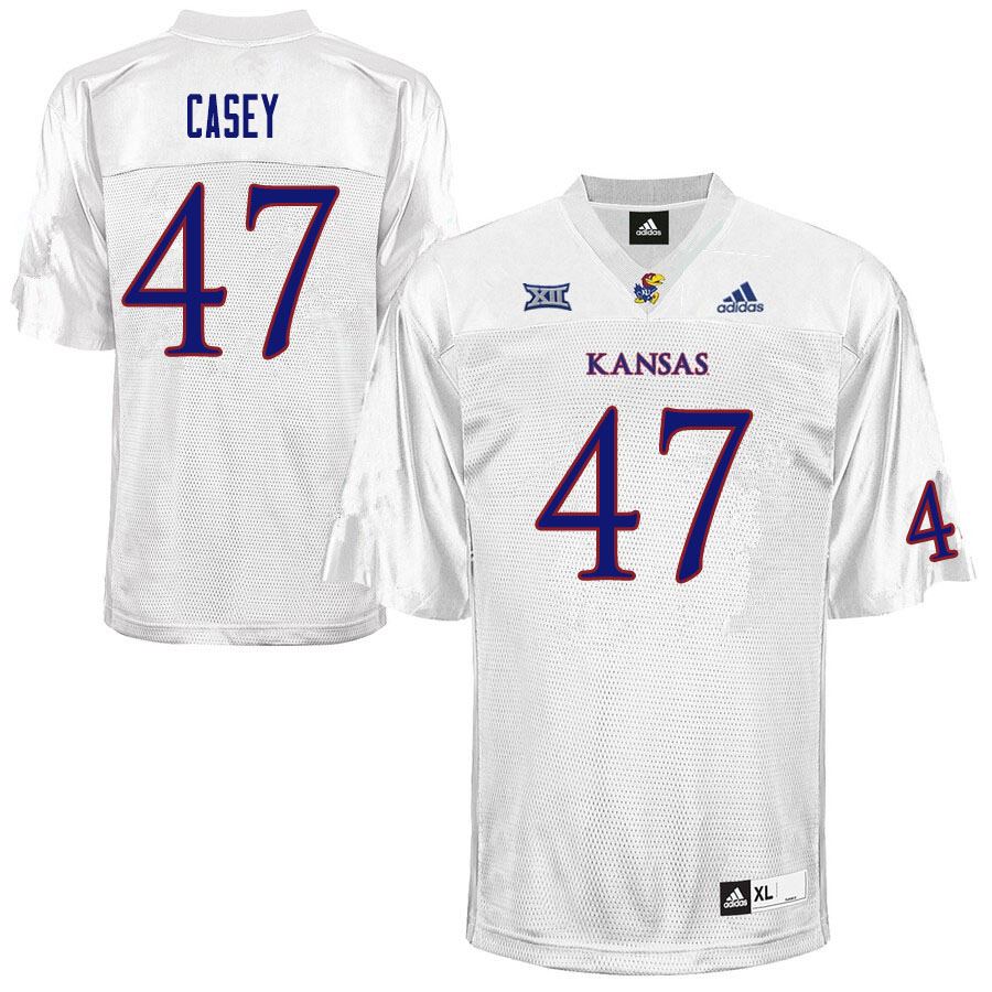 Men #47 Jared Casey Kansas Jayhawks College Football Jerseys Sale-White - Click Image to Close